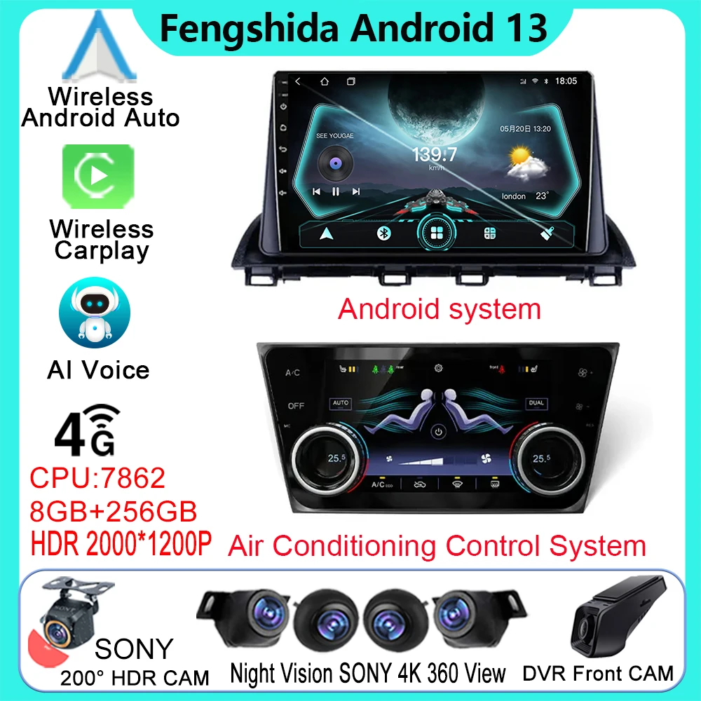 

Android Auto For Mazda 3 Axela 2014 - 2019 Car Radio Multimedia Video Player Navigation GPS Autoradio 5G Wifi IPS DSP NO 2 DIN