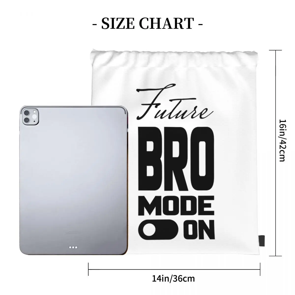 Future Bro Mode On Backpacks Casual Portable Drawstring Bags Shoes Bag Book Bags For Travel School
