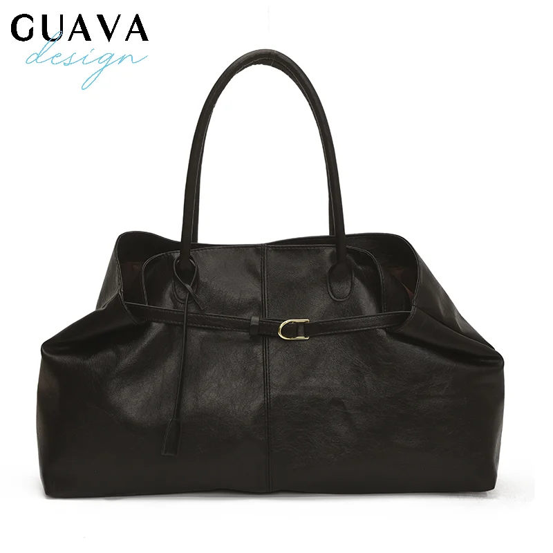 

PU Leather Tote Bag Women Slouchy Shoulder Bag Fashion Top Handle Bag Retro Large Satchel Bag for Women Female Shopping Handbag