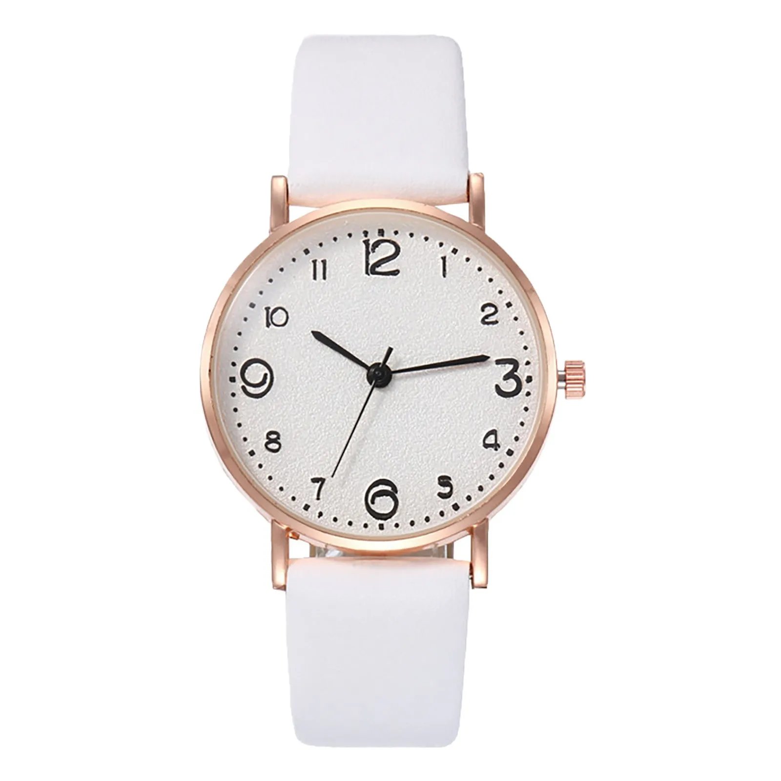 

Fashion Watch For Women Simple Arabic Numerals Ultra-Thin Alloy Shell Leather Strap Watch Multi-Color Ladies Wristwatches Reloj