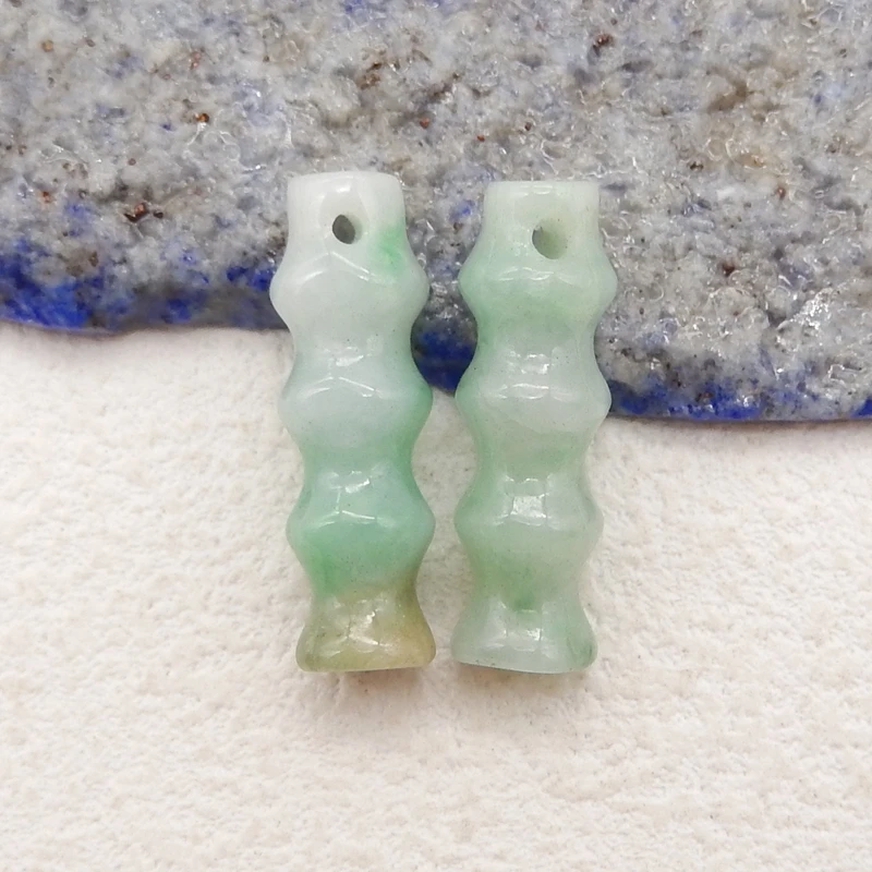 Natural Jade Earring Accessories Luxury Sexy Young Girls Fashion Charm Elegant Women Fine Jewelry Gifts 23x7mm 4g