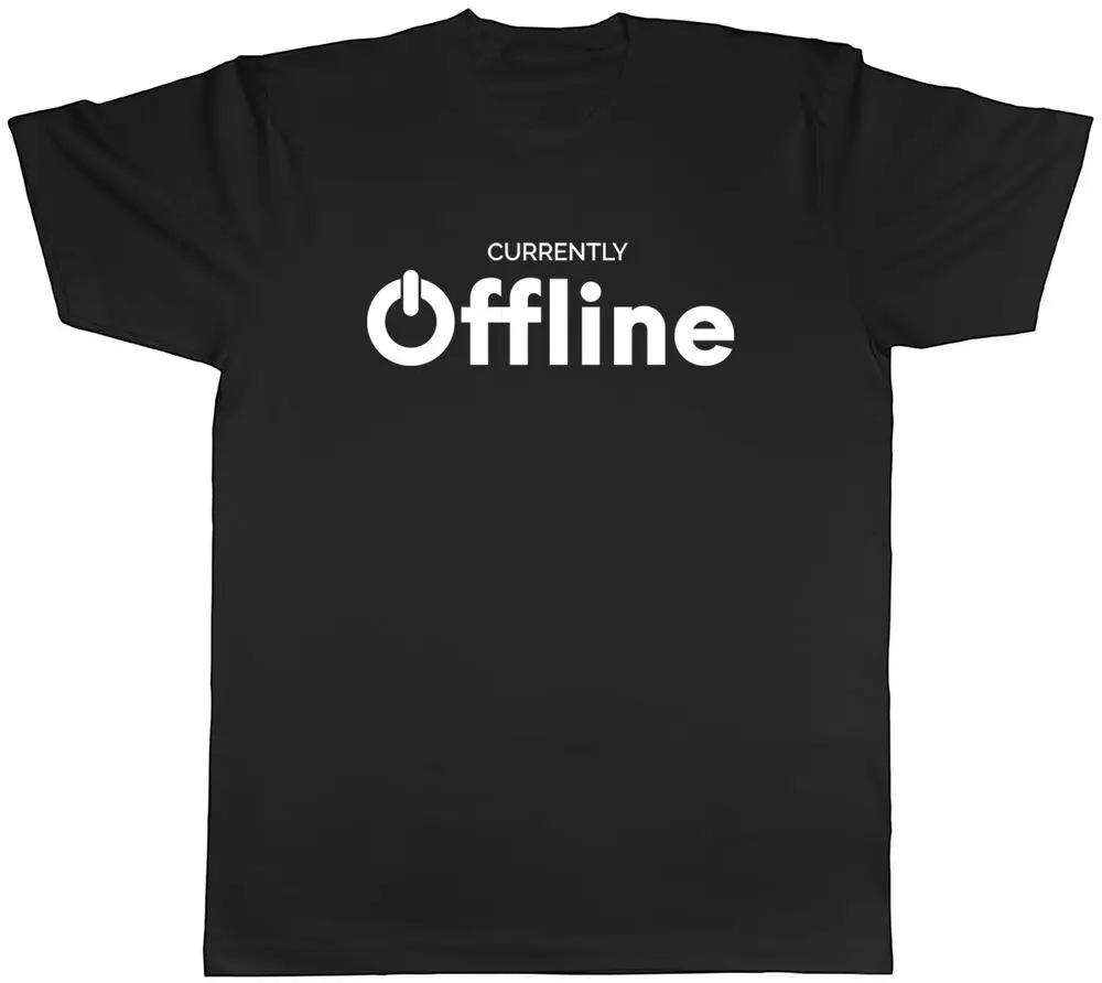 Funny Currently Offline Mens T-Shirt Video Gaming Gamer Tee Gift Anime Graphic T-shirts For Men