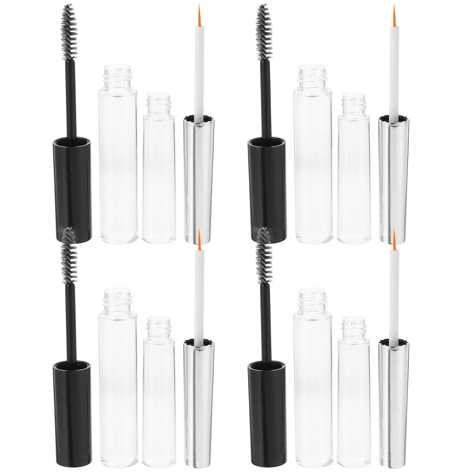 2 Set di Tubetti Ricaricabili da 10ml per Lucidalabbra, Kit di Flaconi Vuoti Trasparenti per Mascara, Contenitori Portatili per Crema Ciglia, Formato da Viaggio
