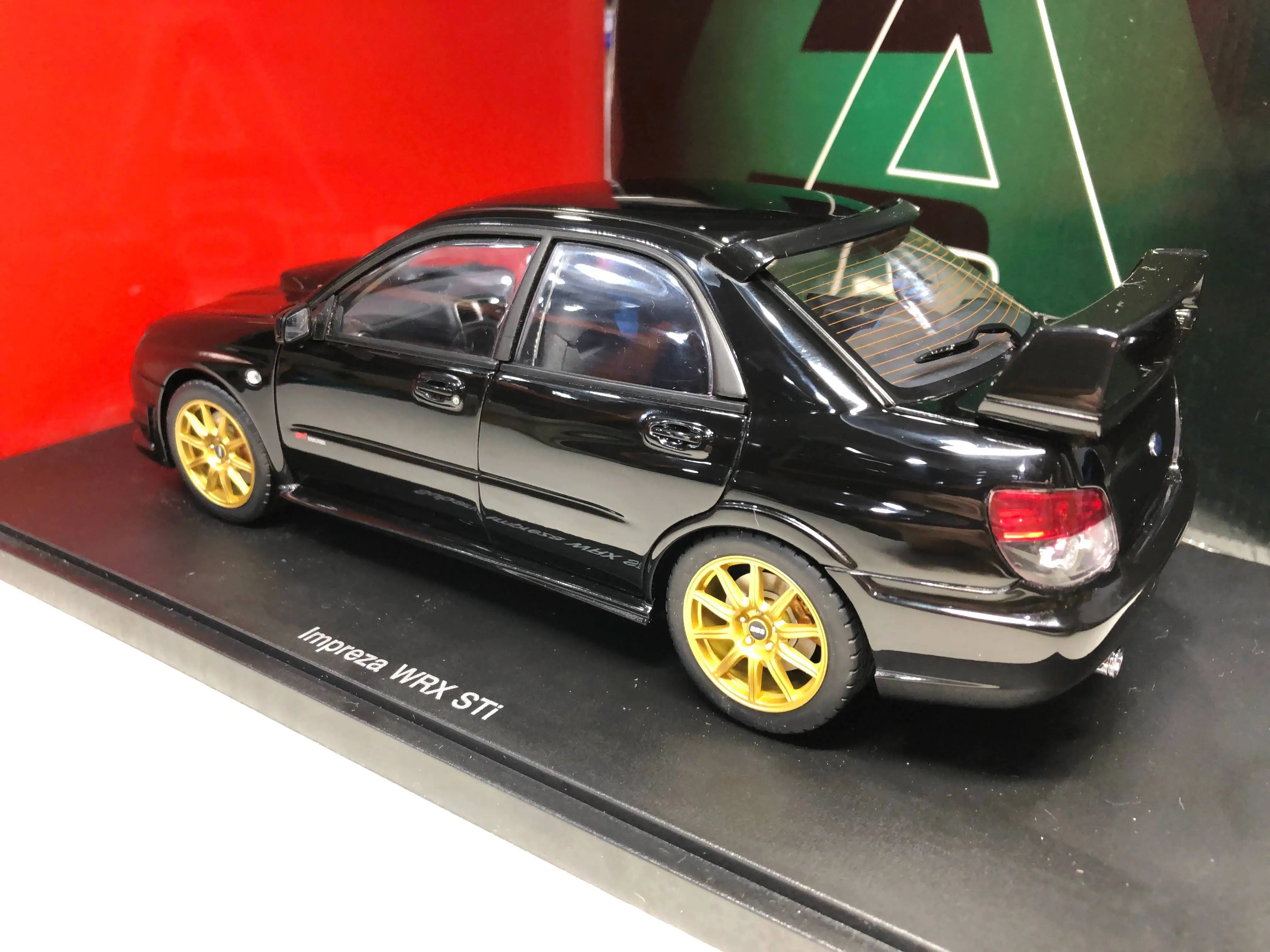 Autoart 1:18 IMPREZA WRX STI 9 2006 أسود محاكاة طبعة محدودة جميع سبيكة معدنية مفتوحة ثابتة سيارة لعبة مجسمة هدية #3