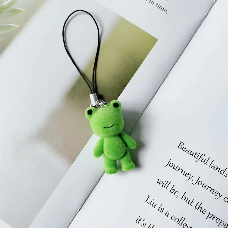 Kawaii ثلاثية الأبعاد الضفدع الهاتف Charms قلادة لطيف أنيمي حزام حبل الحالات ل Airpods 4 iP 16 سماعات Ins كوريا الساخن الأخضر اكسسوارات