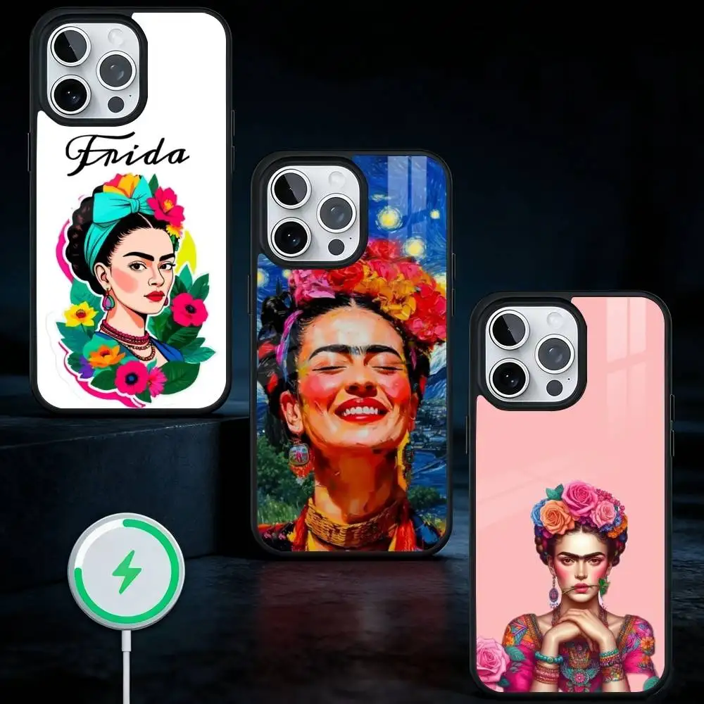 

F-Frida-s K-Kahlo-g Art Phone Case For iPhone17,16,15,14,13 Plus,Pro Max Magnetic For Magsafe Wireless Charging