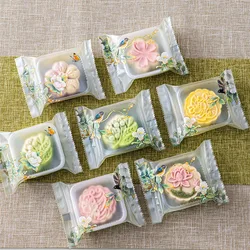 1set Mooncake Bags Mid-autumn Festival New Years Party Supplies Baked Snack Cookie Packaging Pouches Moon Pastry Plastic Tray