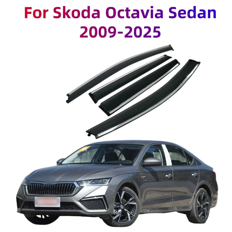 

Дефлекторы окон (ветровики) для Skoda Octavia 2009-2025: защита от дождя и ветра, накладки на окна, аксессуары для стайлинга автомобиля