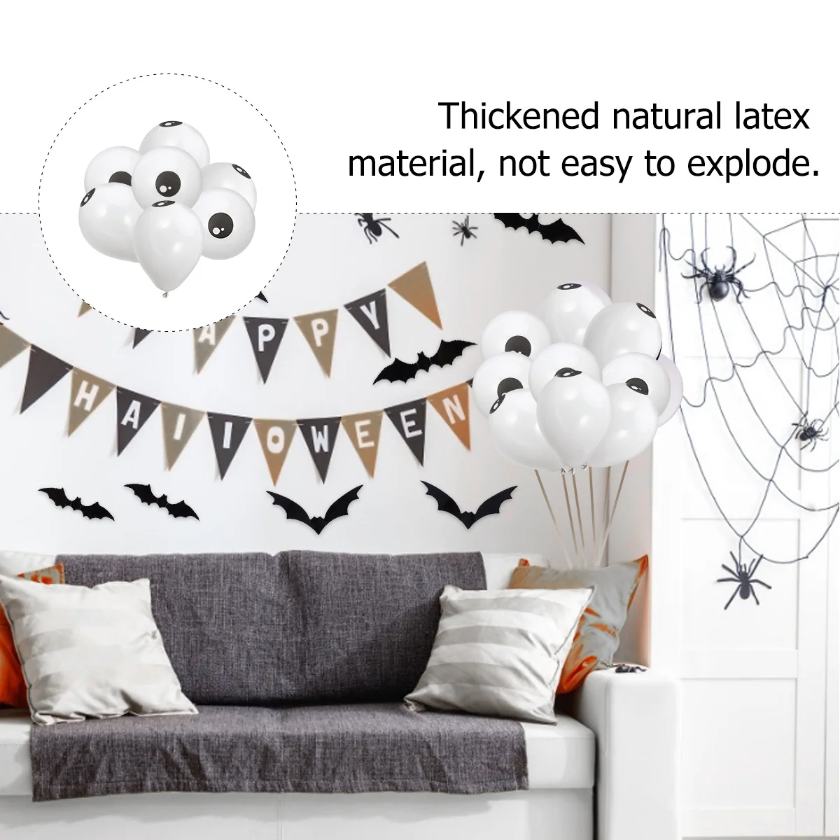 

100Pcs Eye Balloons Bright Color Latex Balloons Thickened Safe Halloween Party Decoration Supplies Kit Party Supplies