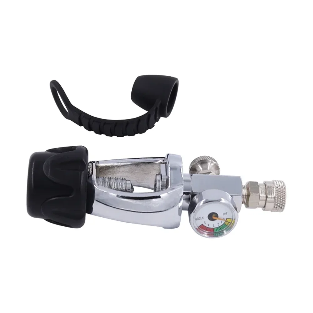 G5/8 Female Test Valve with 345 bar Pressure Gauge for Scuba Equipment Leak Testing and Cylinder Filling Checks