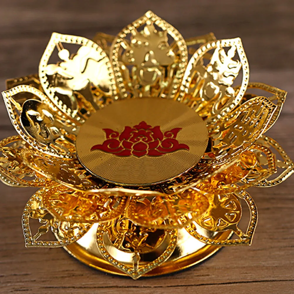 

Holders Ghee Lamp Candlestick Golden Base Tealight Stand Lotus Butter Lamp Holder Spiritual Decor Religious Home Crafts