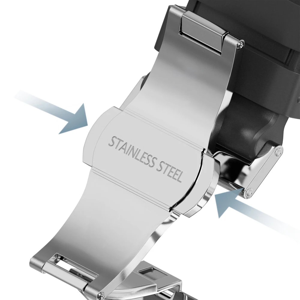 Sports Silicone Strap for Samsung Galaxy Watch Ultra 2025 47mm Butterfly Buckle Band For Galaxy Watch 8 8 Classic 40mm 44mm 46mm