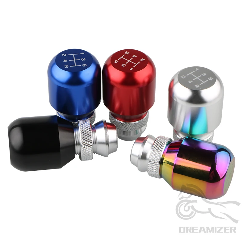 범용 자동차 기어 변속 노브 기어 스틱 수동 변속 레버, 개폐식 길이 조절 가능, 기어 헤드, 알루미늄 합금 기어 헤드