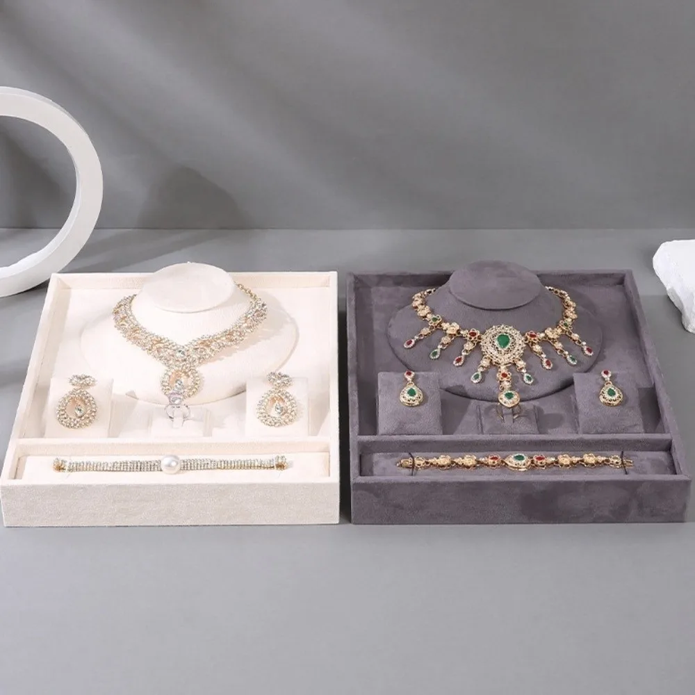 

High-end Jewelry Tray with Partitioned Texture Storage Jewelry Packaging Gift Box Exquisite Velvet Jewelry Set Display Stand