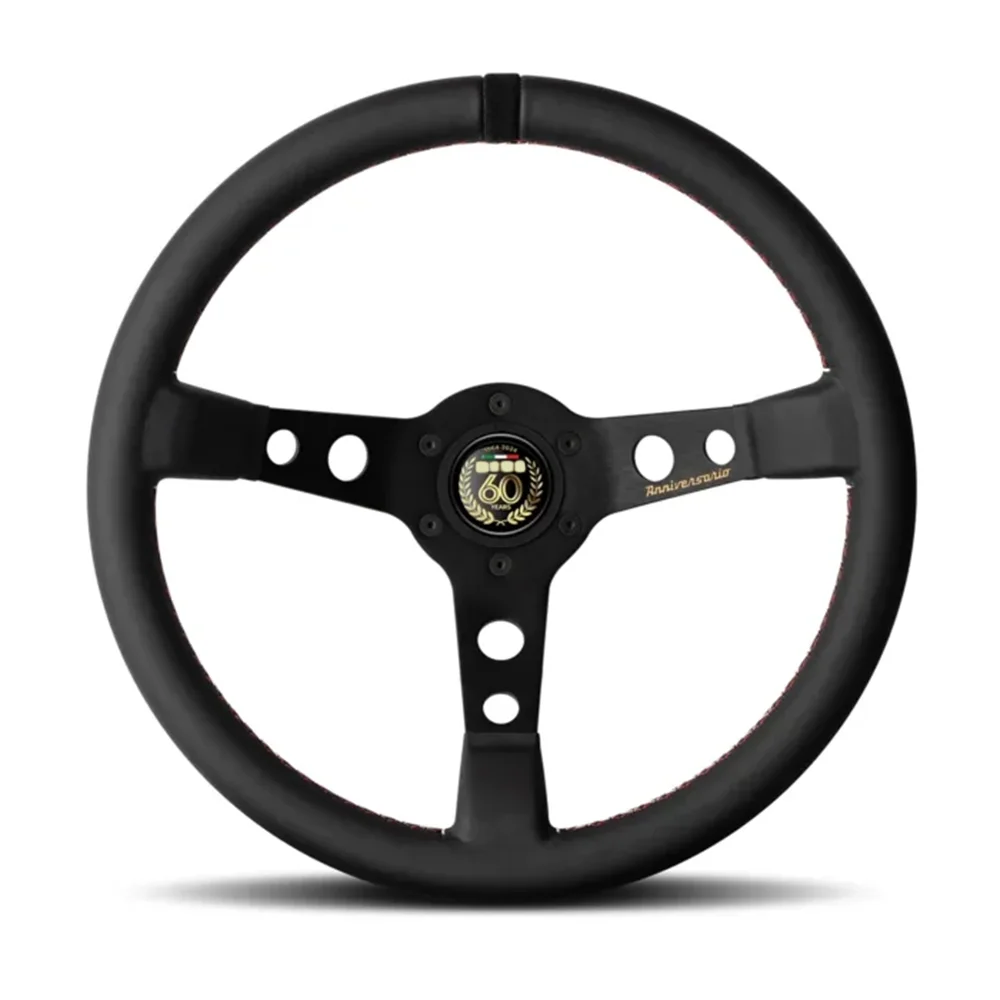 

Racing 350MM JDM 60th Anniversary Edition Leather Steering Wheel Universal Modified Drift Rally Sport MxO Steering Wheel