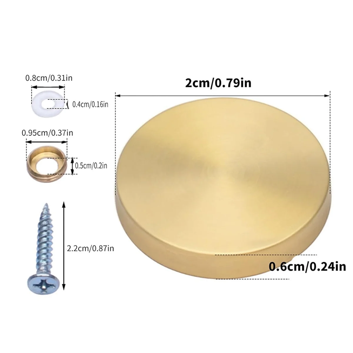 A002 40 Pack Glass Screws Stainless Steel Screw Covers Caps Decorative Fasteners Furniture Fastening for Home Decors Silver