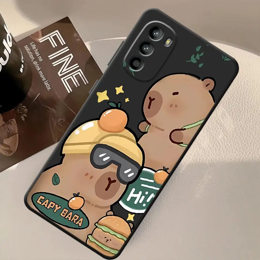 حافظة كابيبارا اللطيفة المضحكة لهاتف Moto X30 Pro Edge 20 30 S30 Pro غطاء هاتف خلفي ناعم #3