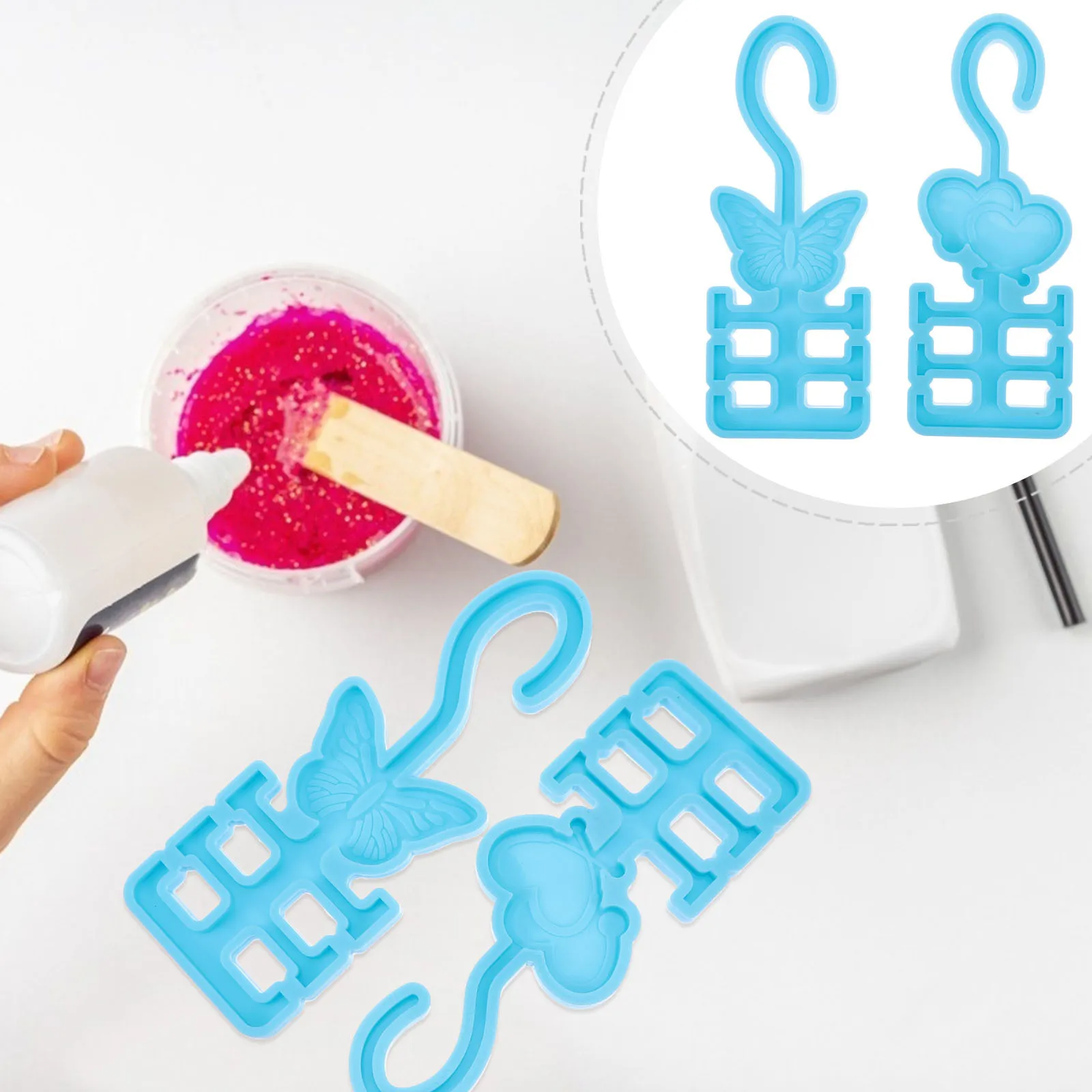 

2Pcs DIY Hook Molds Silicone Clasp Making Craft Mold Household Hanger Decor Tool Beginner Friendly Kids Hand Eye Coordination