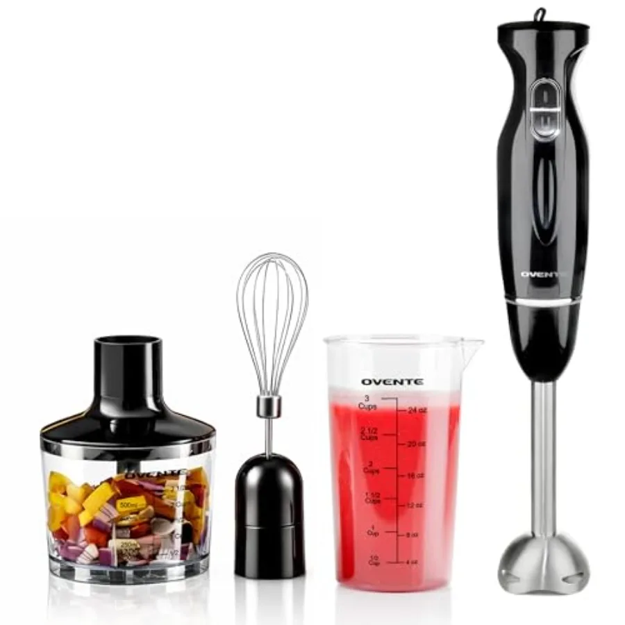 

Immersion Hand Blender Set, 300W Electric Handheld Stick Mixer, 2 Mixing Speeds with Stainl Steel Blades, Egg Whisk, Beaker and