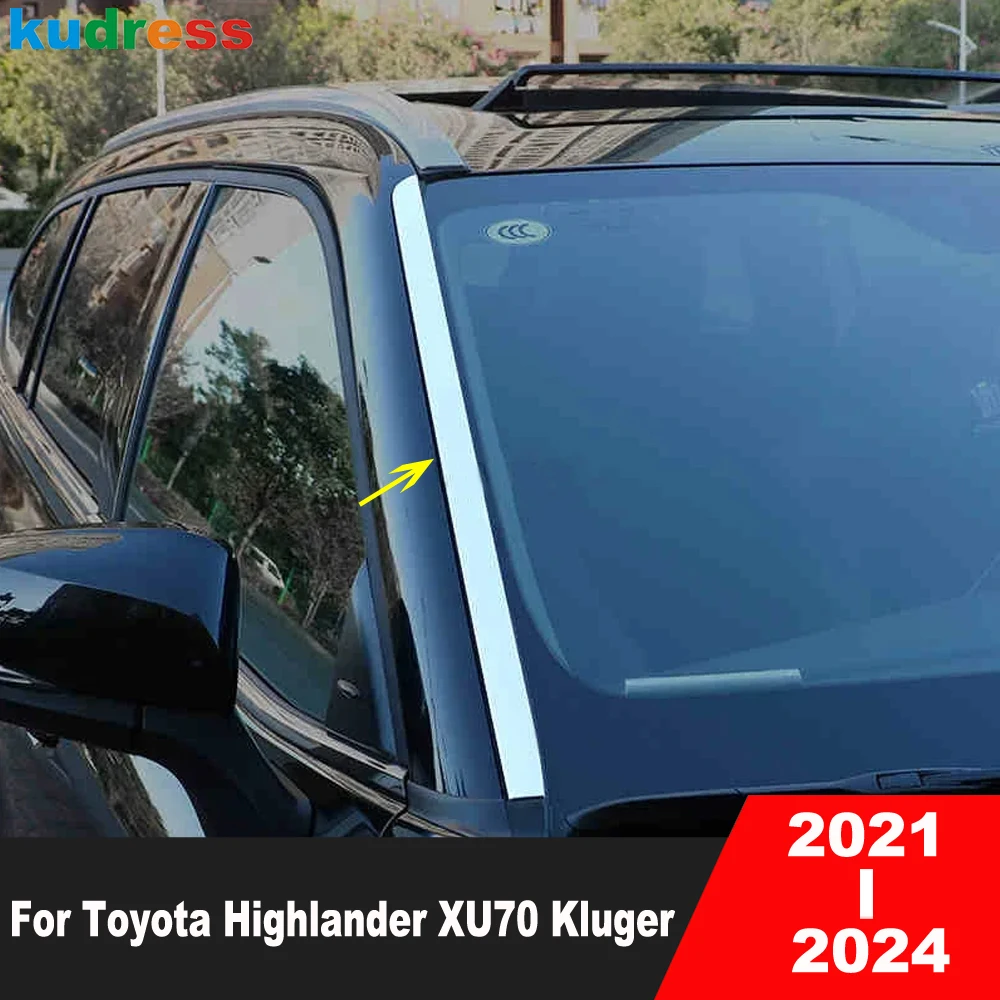 

Для Toyota Highlander XU70 Kluger Hybrid 2021 2022 2023 2024 хромированная полоса на лобовое стекло автомобиля, накладка, аксессуары