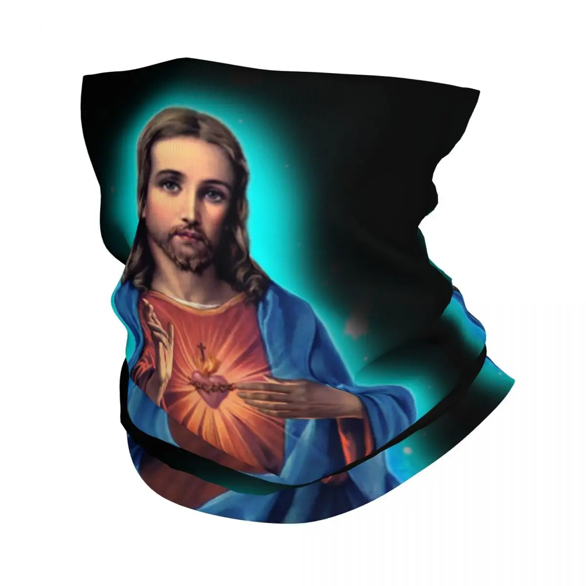 

Custom Jesus Christ Bandana Winter Neck Warmer Women Windproof Wrap Face Scarf for Hiking Sacred Heart Of Jesus Gaiter Headband