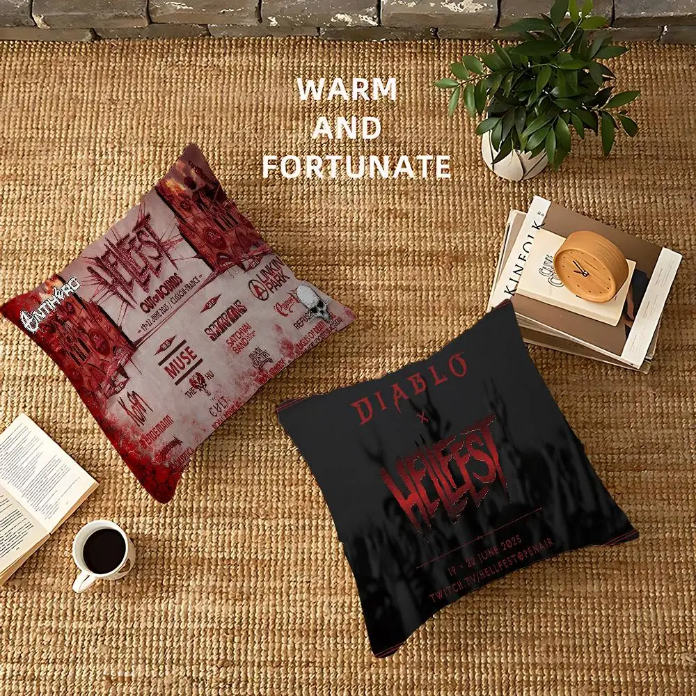 H-Hellfest Band Personalized Pillow Cover Kids Bedroom Wild Party Decor Pillowcase kid Birthday shower Gift