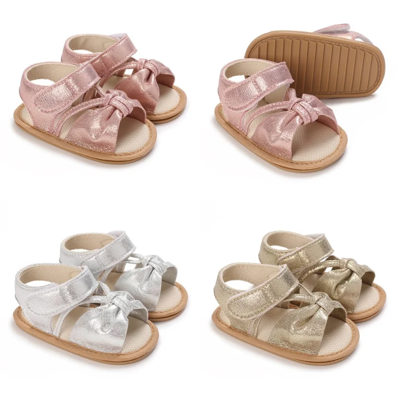 

Новые модные сандалии для маленьких девочек с галстуком-бабочкой — милые летние туфли принцессы на плоской подошве для первой прогулки — обувь для новорожденных