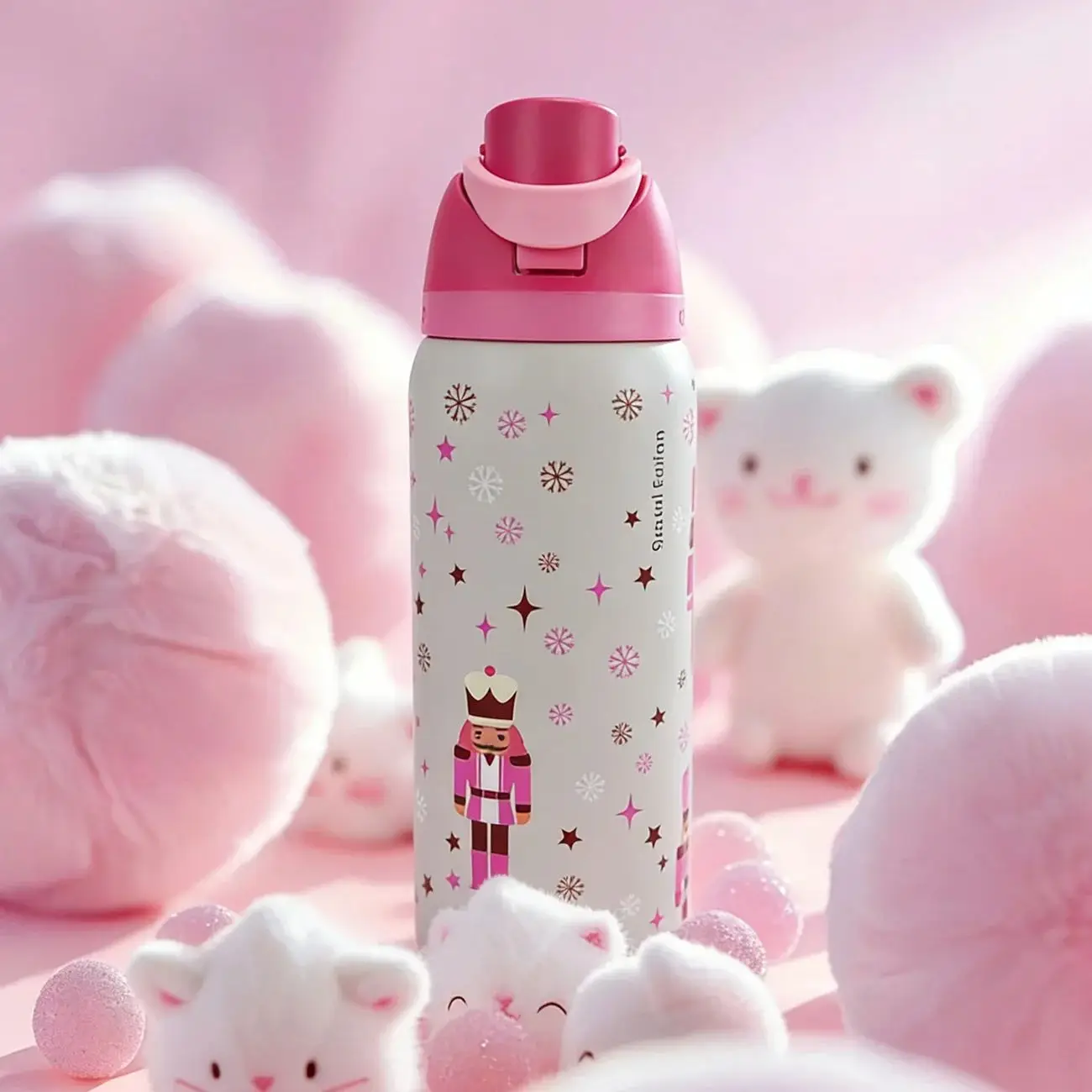 Owalaa cute pattern 32oz/945ml stainless steel insulated water bottle with straw,for daily sports outdoor,perfect gift 2
