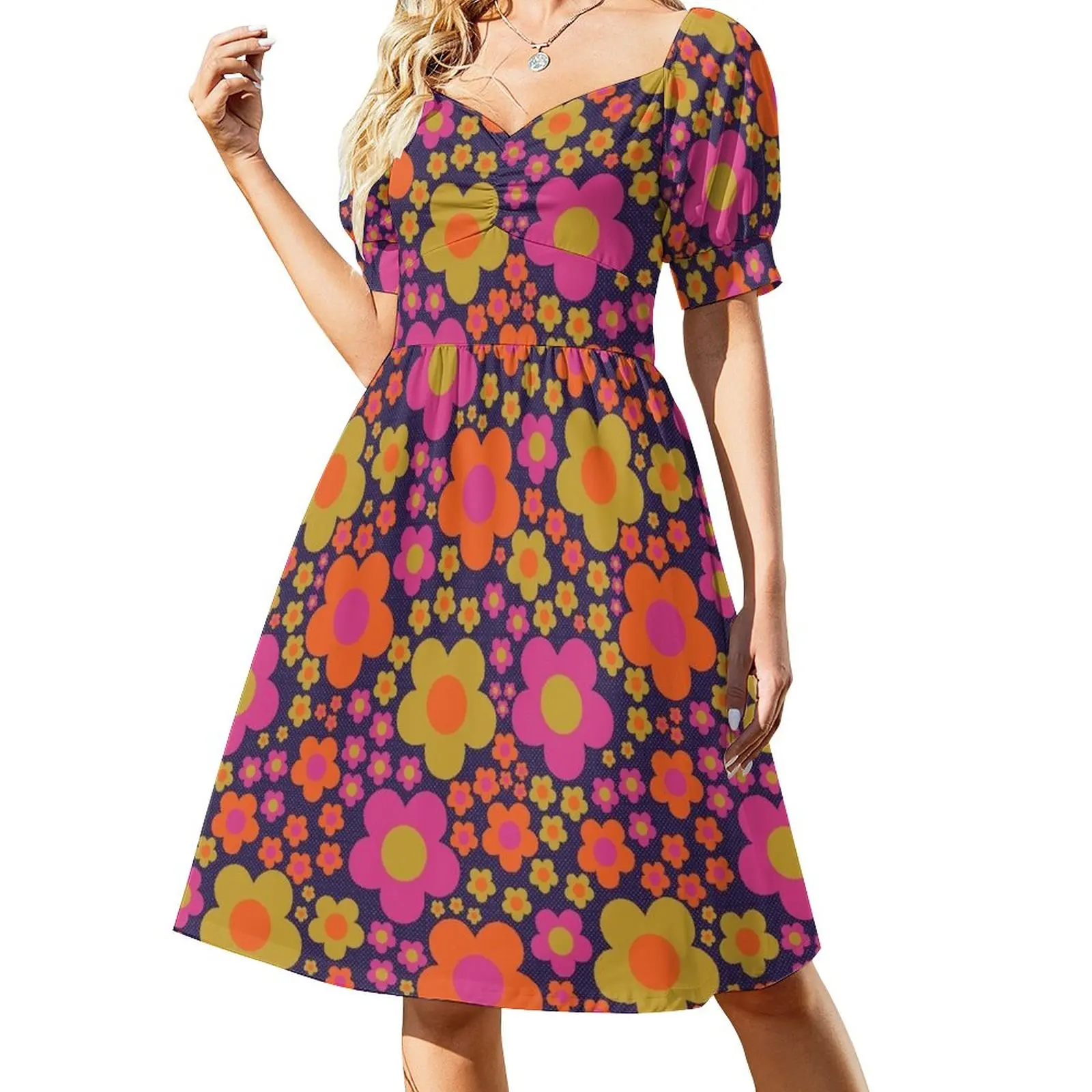 

Flower Power Mod Floral Sleeveless Dress women's summer dress 2023 women's evening dresses sensual sexy dress for women