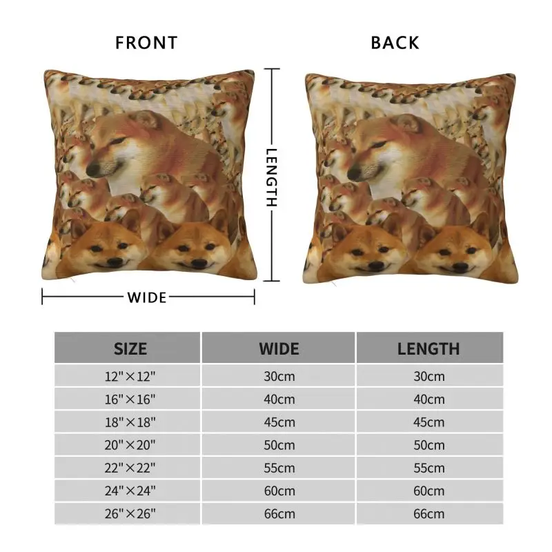 Cheems Shiba Inu Doge Meme غطاء وسادة رمي حديث لديكور المنزل وسادة السيارة #6