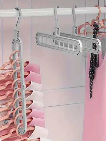 Plastic Multifunctional Hangers Heavy Duty Space Saving 9 Holes Clothes Organizer for Bedroom Cabinet Wardrobe Home Storage Use