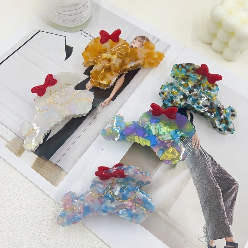 

Judydoll Acetic Acid Hair Clip for Women, Cute Bow Dog Hairstyle, Large Hairstyle Shark Clip for Women