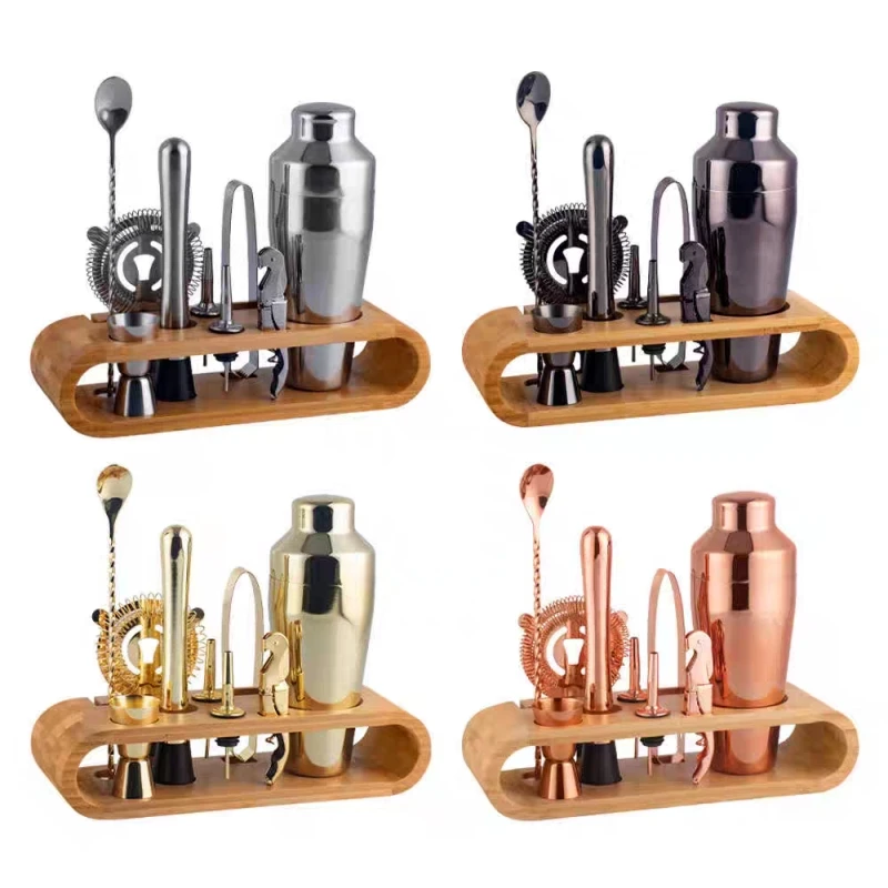 

Cocktail Bar set Mixology Bartender Kit: 10-Piece Bar Tool Set with Stylish Bamboo Stand Cocktail Accessories
