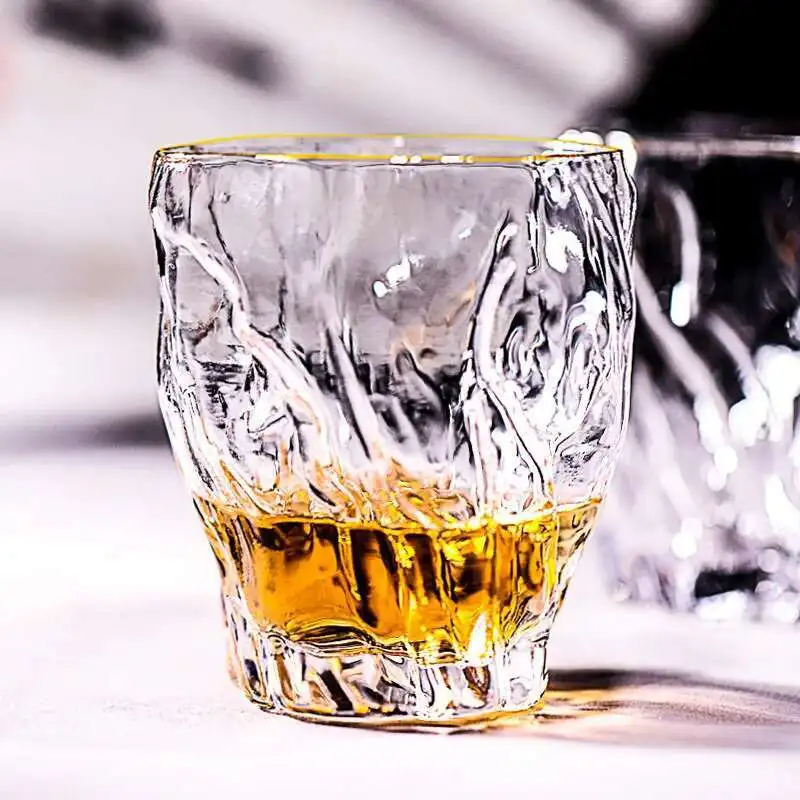 Japan Creative Irregular Whiskey Glass Bark Art Whisky Tumbler Wine Glasses Twisted Tree Design Party Water Coffee Cup Teacup