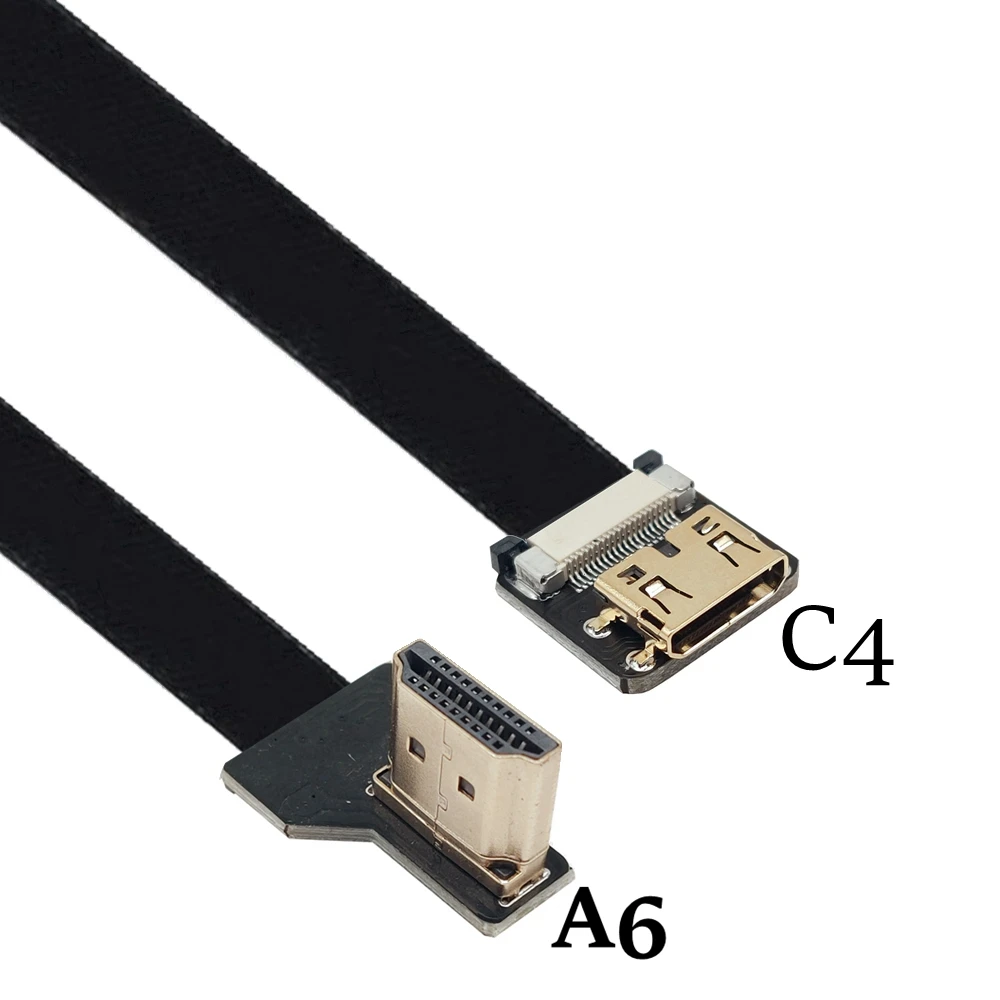 

FPV HDMI Type A Male Up Down At 90 Degree Angle To MINI HDMI Compatible FPC Flat Cable For Multicopter Camera Aerial Photography