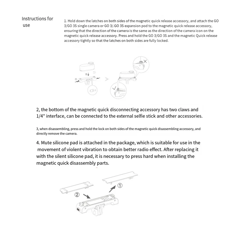 

OFSS-Magnetic Quick Release Kit For Shadowstone Insta360 GO 3/GO 3S Variable Dual Interface Quick Release Kit