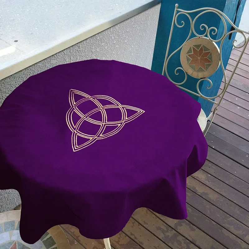 70x70cm tarot tablecloth wicca sun,pentacle velvet tarot cloth board game play mat Accessories embroidery table cover