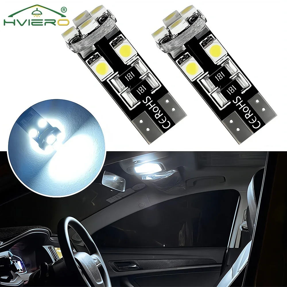 2X T10 DC 12V Xenon White 194 3528 8Smd Auto Led Interior Light Tail Bulb Backup Lights Parking Lamp Day Lighting Reading Lamps