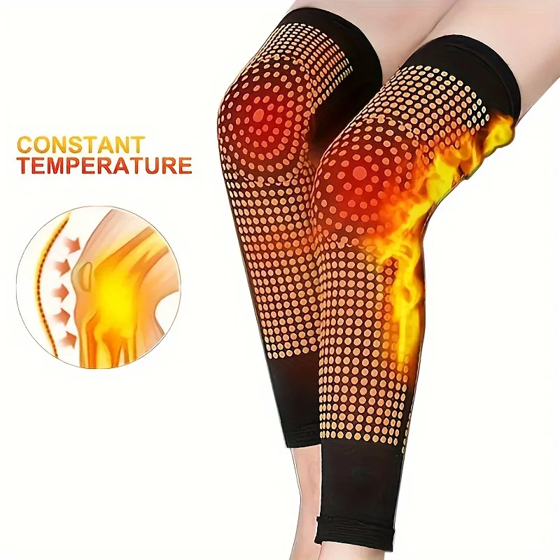 Knee Pads Set, 2 Pcs/set, 45 ° C Heat Therapy, Black, Polyester, Outdoor Sports, Winter Warmth, Knee Pads, Protective Gear
