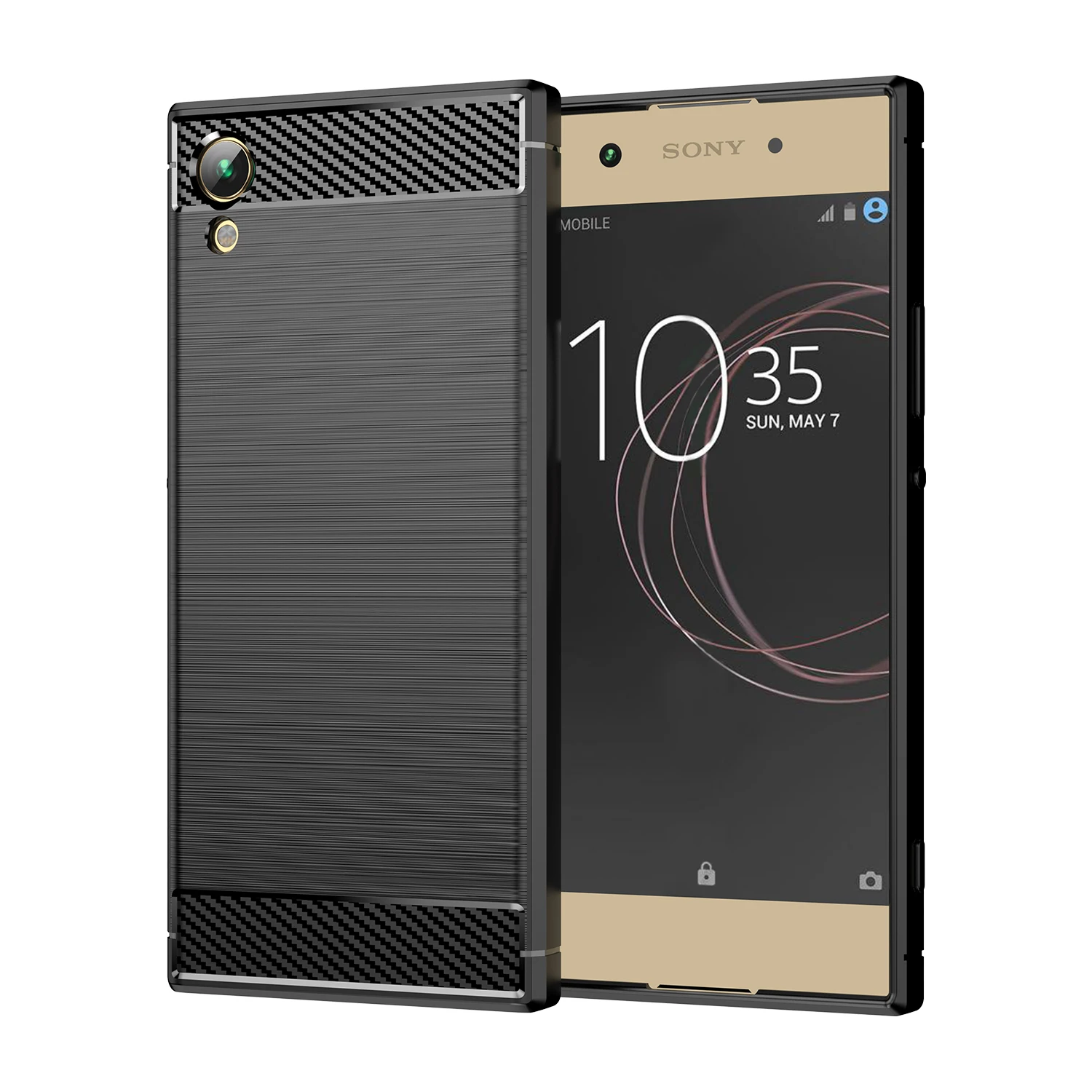 Dla Sony Xperia XA1 XA2 XA3 Ultra Plus L1 L2 L3 pro-i silikonowy futerał luksusowy pokrowiec z włókna węglowego dla Xperia XZ1 XZ2 Compact XZ3 XZ5