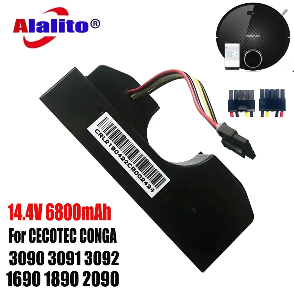 

Вакуумная батарея для CECOTEC CONGA 3090 CONGA 3091 CONGA 3092 CONGA 05173 подходит для 6800 14,4 мАч/Вт/ч в li-ion