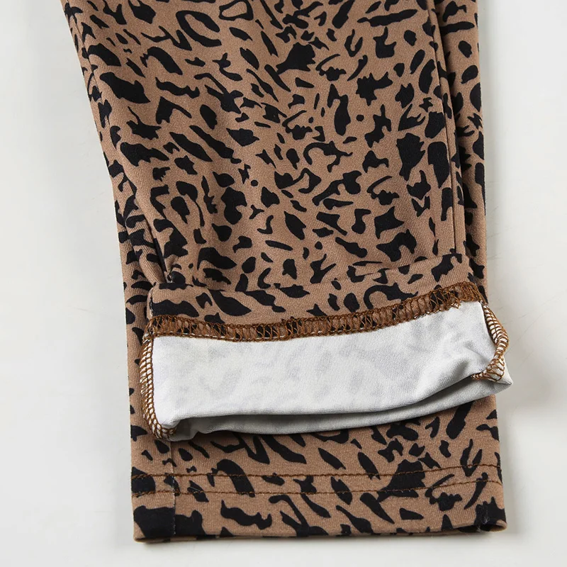 Y2k Gyaru Leopard Women¡¯s Long Pants Slim Fit Sexy Rave Trousers All-Match American Retro Fashion Trendy Clothes