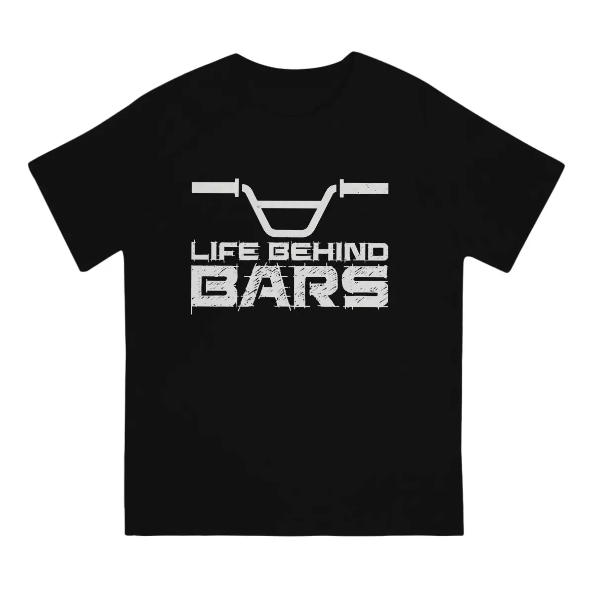 Life Behind Bars T-Shirts for Men BMX Racing Vintage 100% Cotton Tees Round Collar Short Sleeve T Shirts Printed Tops