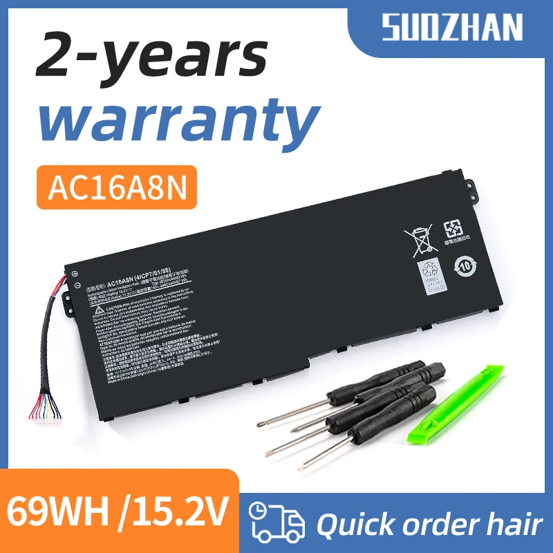 Imagem -01 - Bateria do Portátil Acer Aspire V17 V15 Nitro Vn7593g Vn7793g Vn7-793g-73yp 78e3 Vn7-793 717l 4icp7 61 80 Novo Suozhan-ac16a8n bateria do portatil acer aspire v17 v15 nitro vn7593g vn7793g vn7 793g 73yp 78e3 vn7 793 717l 4icp7 61 80 novo suozhan ac16a8n 01