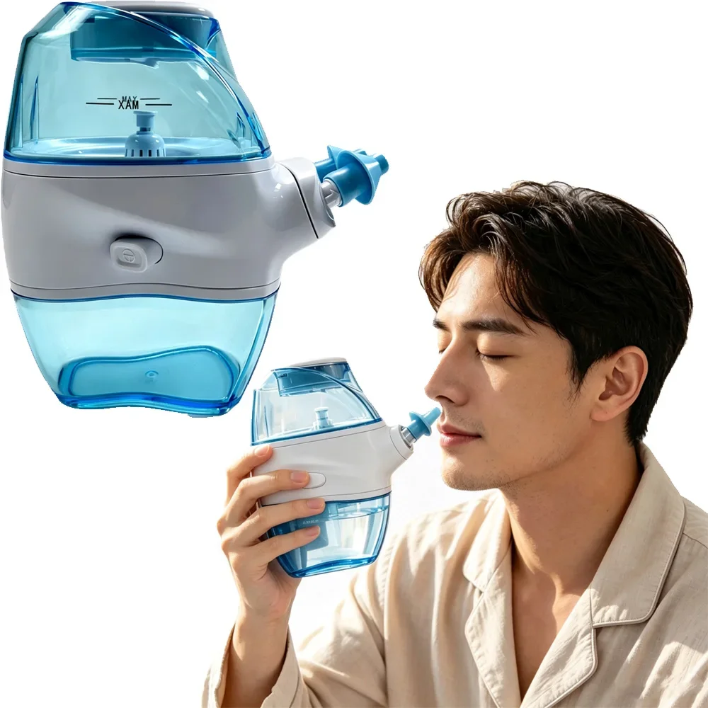 Household Electric Nasal Irrigator with 360° Omni-Angle Flushing, Nasal Cavity Cleaner To Clear Nasal Waste & Maintain Nasal