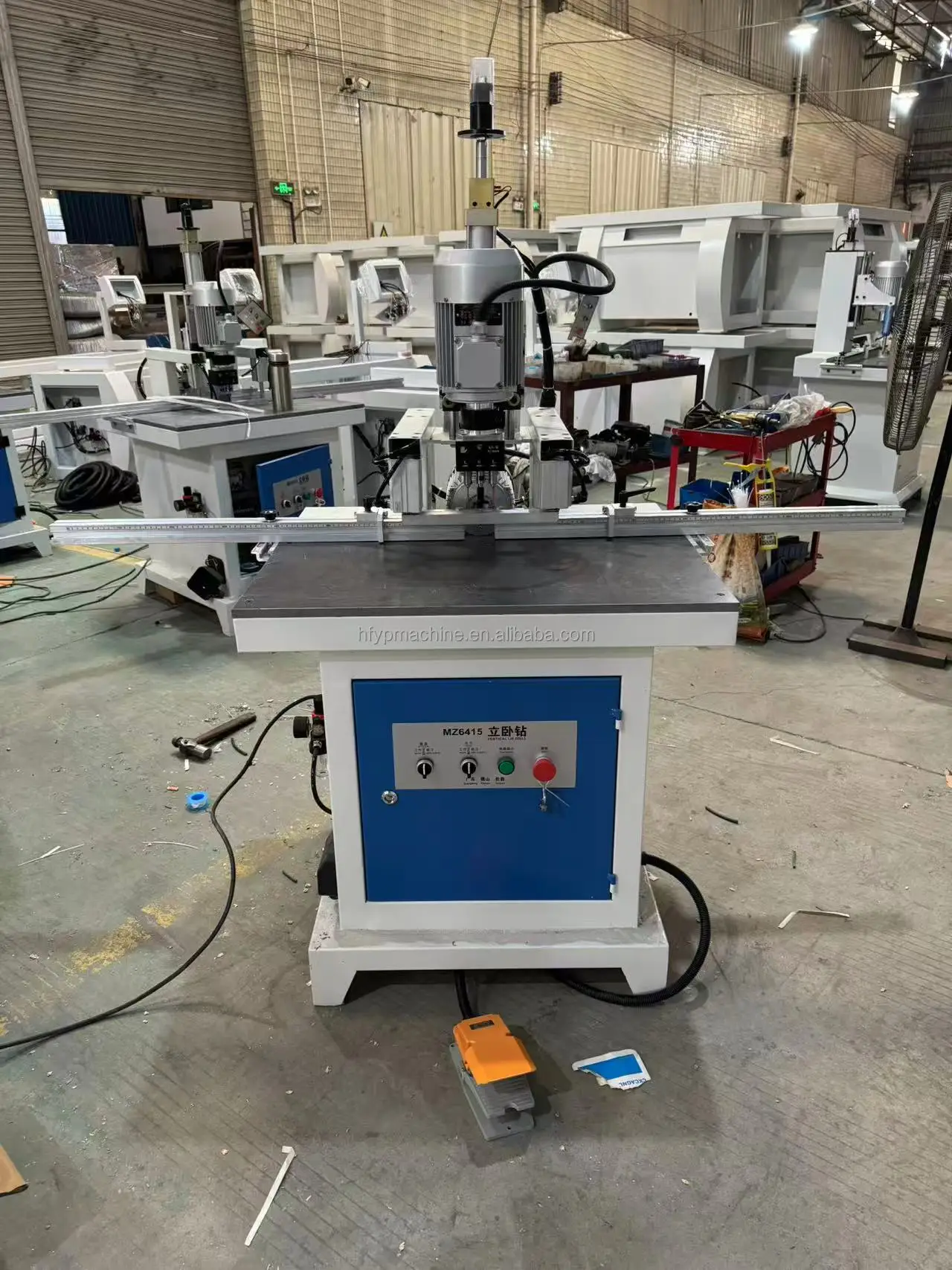 Pneumatic Vertical & Horizontal Drilling Machine for Woodworking Cabinet Doors and Single Head Door Hinge Boring