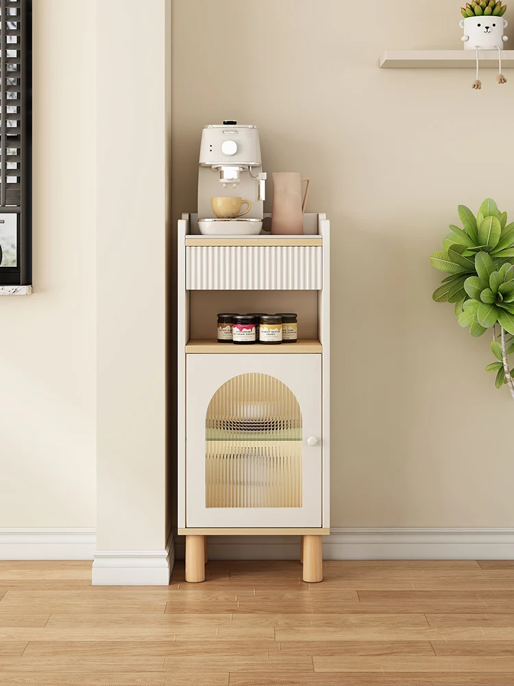 

Solid wood tea cabinet living room wall rack small storage dining side cabinet household sofa side cabinet rock slab tea table