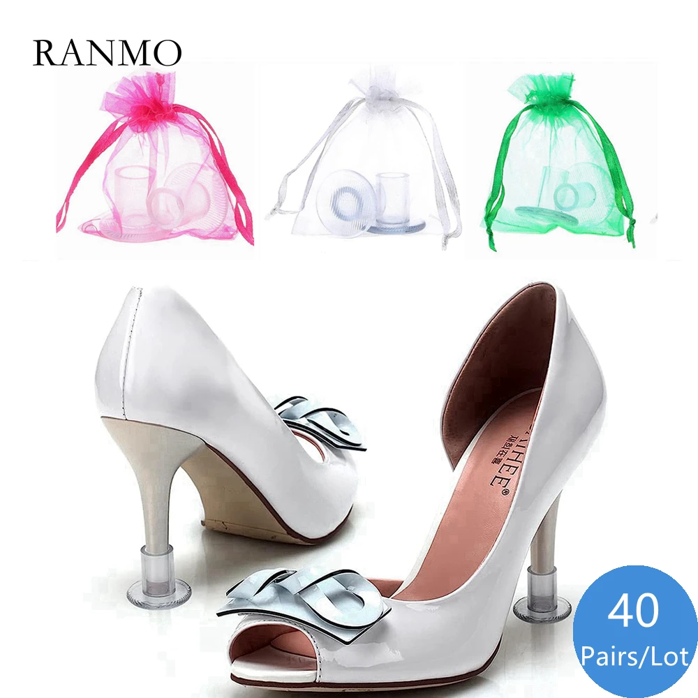 40 Pairs/Lot Heel Protectors For Outdoor Wedding Party Stiletto Protective Covers Wear Resistant Anti-slip Silent Heel Stoppers