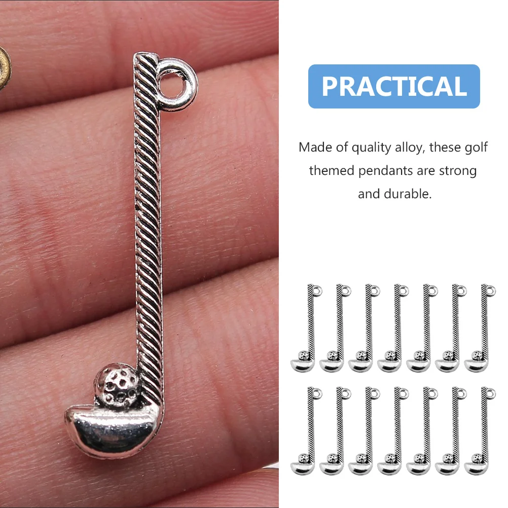 

100 шт., подвеска на тему гольфа, материал, подвески из сплава, сувенир для игры в гольф, прочное серебряное ожерелье, браслет «сделай сам», аксессуары для любителей гольфа
