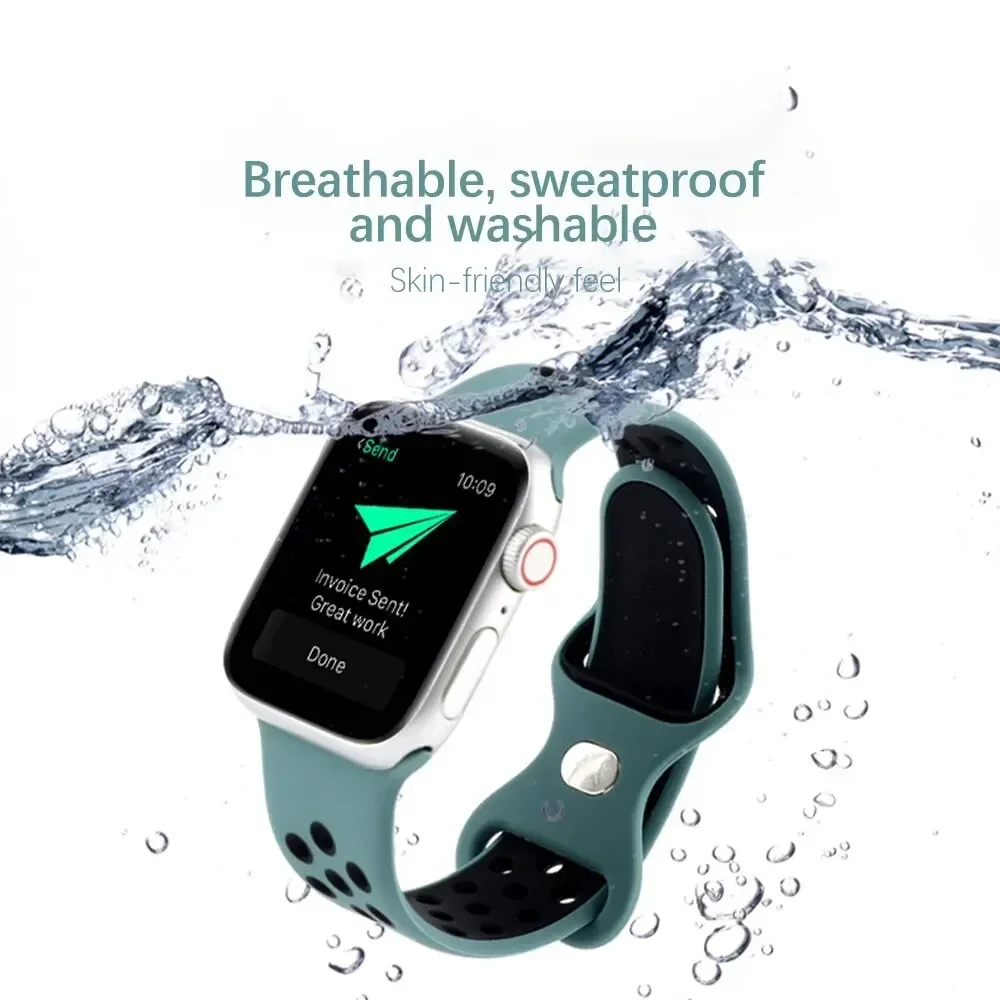 Apple Watch 밴드 용 실리콘 스트랩 Ultra2 49mm 시리즈 9 8 7 41mm 45mm 38mm 42mm 스포츠 팔찌 iWatch 7 6 SE 5 4 3 44mm 40mm